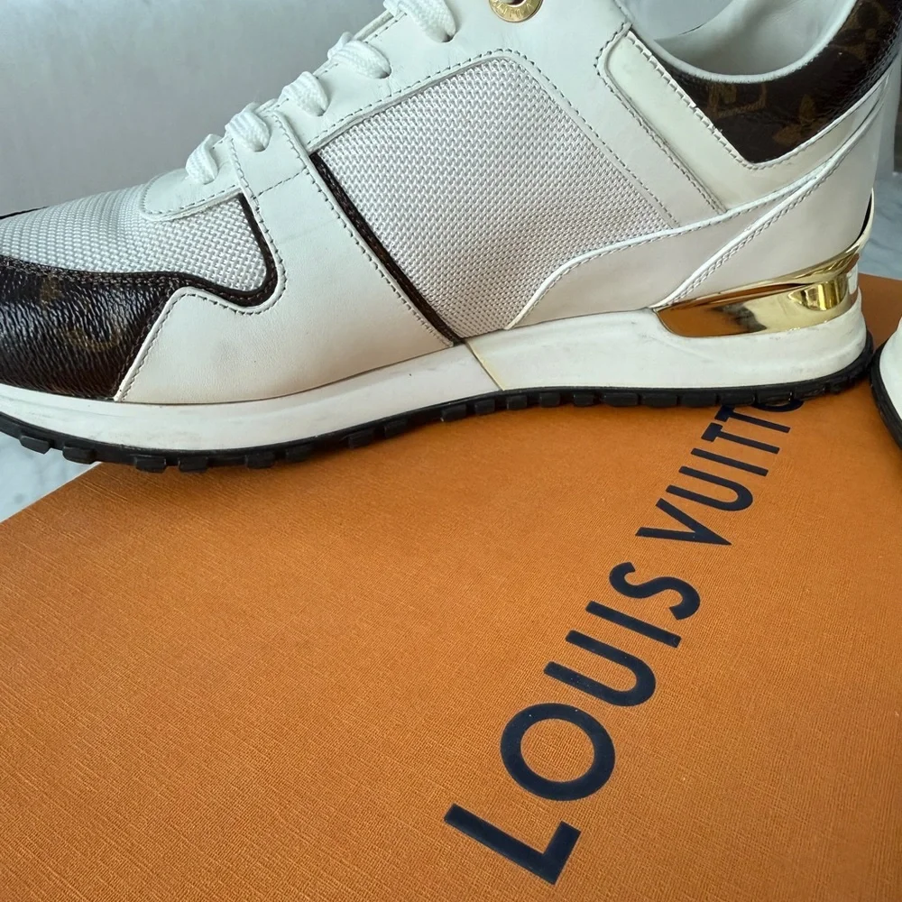 Louis Vuitton White and Brown Sneakers - Picture 14 of 16